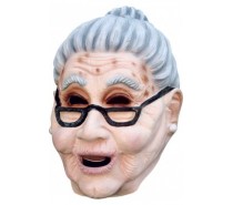 Latex Masker: Masker oude dame geheel over het hoofd